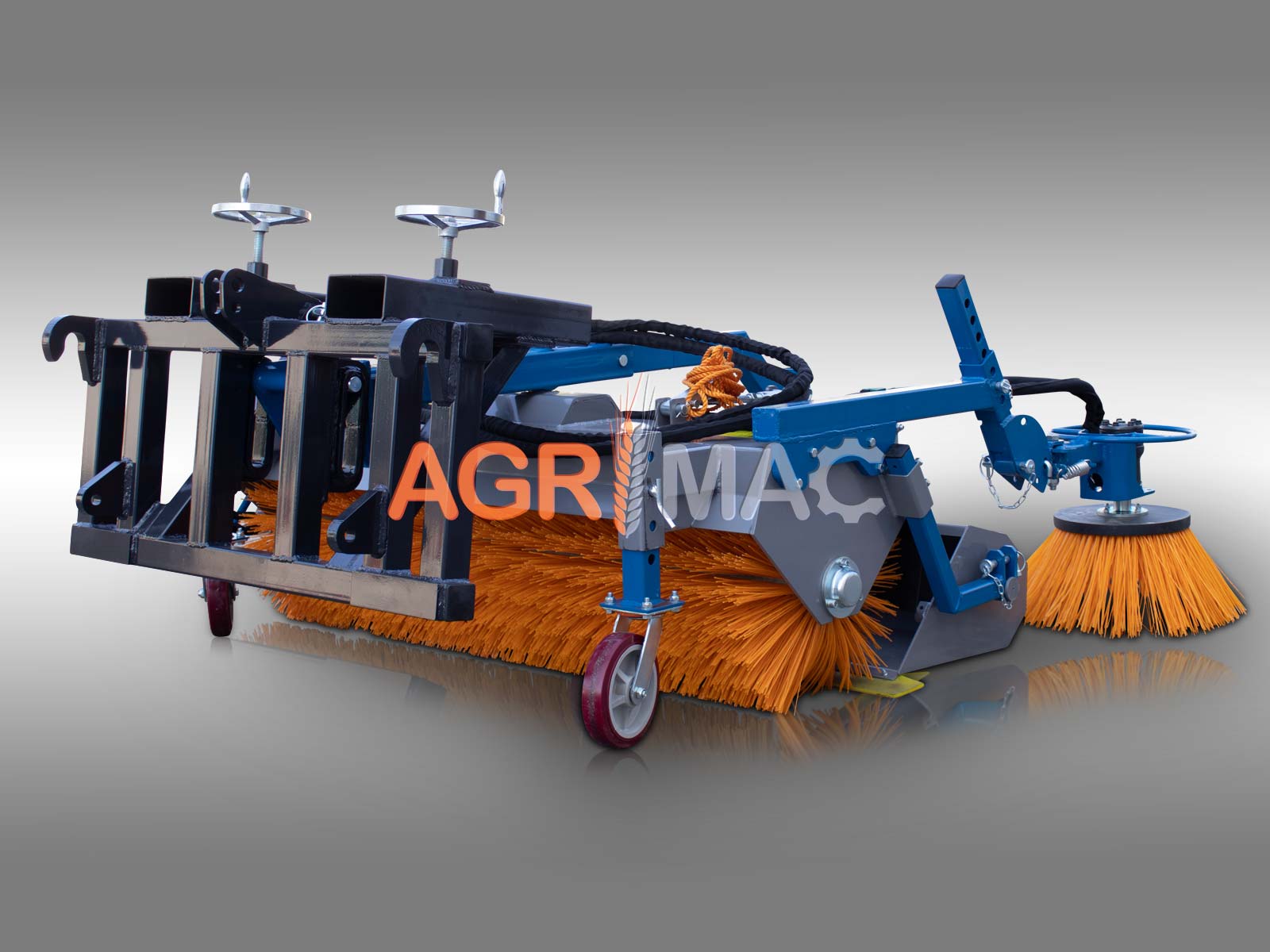 HYGIEIA H180-P | Graecus | Υδραυλική σκούπα καθαρισμού διπλής ζεύξης με επιπλέον πλάγια βούρτσα επαναφοράς και κάδο 